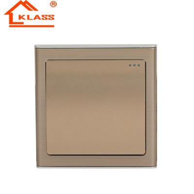 China UK style paint panel separate design tempered glass switch controller frame factory standard gold finish direct offer for sale