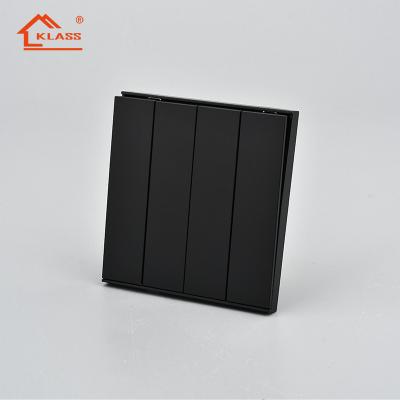 China High Quality Matte Black Color BS Copper PC and Flame Resisted PC Factory Direct Wholesale 4 Gang 1 Way Electrical Switch for Home for sale