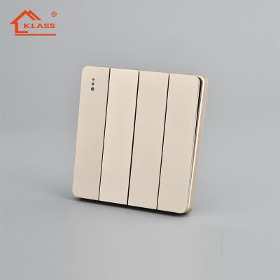 China Hot Sale PC Standard 4 Gang 1 Way Electricity Wall Socket Switch for sale