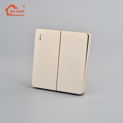 China UK Standard 250V Rose Golden 2 PC Latch Electrical Slim Wall Light Switches for sale