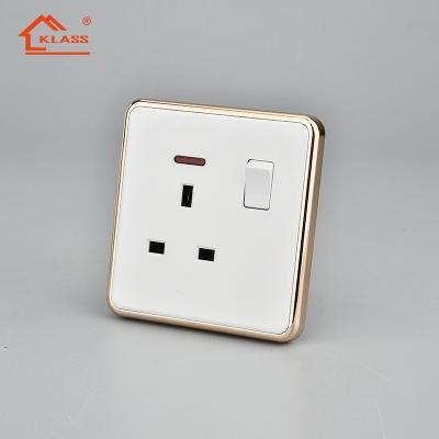 China Commercial SASO SQM Certified SABAER BS Wall Switch Socket Outlet Electrical Light Switch With Neon For Saudi Aradia for sale