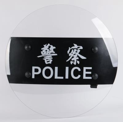 China Protección PC Escudo redondo de policarbonato Escudo policial de alta resistencia personalizado en venta