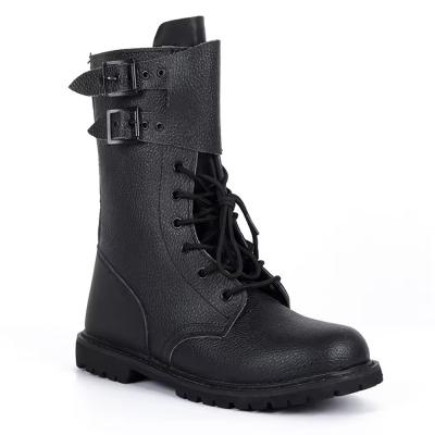 China Security Molded Sole Boots Leather Tactical Work Boots Waterproof Combat Boots for sale