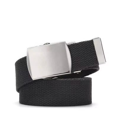 China Cotton Nylon D Ring Web Belt Gold Metal Buckle Black Khaki Men'S Web Belts for sale