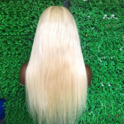 China Tangle Free And Shed Blonde Peruvian Hair Free Wave 613 Full Body Lace Wigs ,Glueless Silk Top Full Lace Wig Ombre Hair for sale