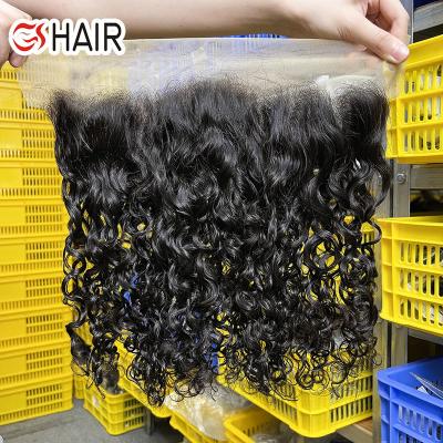 China Hot Sale Deep Wave Lace Frontal Closure With 13X4 Bundles Lace Frontal Hair Pieces, Human Hair Virgin Hair Closure for sale