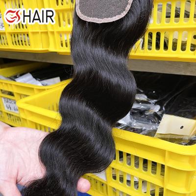 China Cheap Deep Wave 10a Short Brazilian Mink Hair Front Lace Closure, 4X4 Swiss Lace Closure With Baby Hair, Mink Bundle Hair With Closure for sale