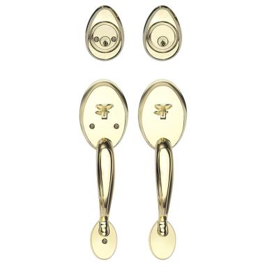 China OEM Hardware Brass Satin Cylinder Handle Simple Single Inner Knob Zinc Alloy Mechanical Door Handleset for sale