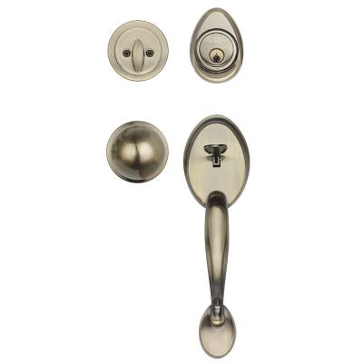 China Hot Sale Zinc Alloy Satin Nickel Finish Security Base Track Handle Door Lock With Knob Lock for sale