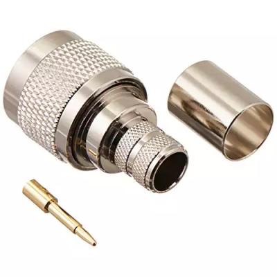 China Brass Yonghao N Male Straight Crimp Type RF Connector for LMR195,LMR 200,LMR400 cable for sale