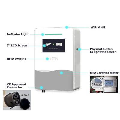 China AC EV Charging Station 22Kw Home Type - 2 Level 2 Electric Car Ev Charger Wallbox 7