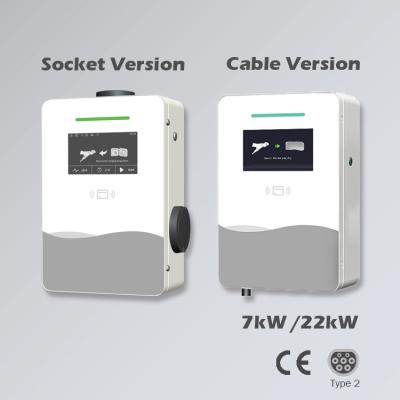 China Type - 2 Wall Box Charger 32A AC Home EV Charger 22Kw Wallbox Car Commercial Electric Station EV Charge 22Kw 7