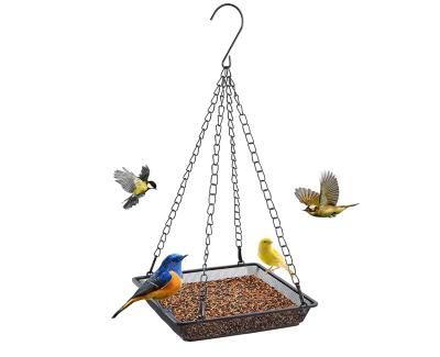 China Country Bird Feeder Tray Metal Mesh Hanging Tray Feeder Food Hanging Platform For Bird Feeders Fit 1 Pack for sale