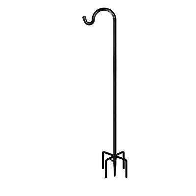 China Country Adjustable Shepherd Hook With 5 Forks 76 Inches - Outdoor Garden Large Pole For Hanging Bird Feeders Plant Baskets Black Pack 1 for sale