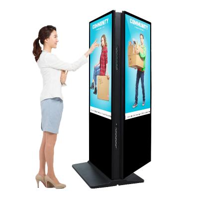 China LED Backlight 49 55 Inch Stand Alone Double Sided Touch Screen LCD Totem Display Double Sided Digital Signage for sale