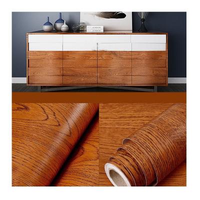 China Traditional Wood Adhesive Vinyl Roll For Cabinet Countertops Removable Texture Wallpaper Shiplap Wood Contact Paper for sale