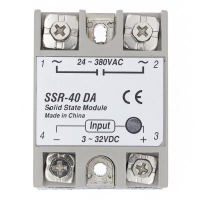 China Computer SSR-40 DA Solid State Relay DC to AC 24V-380V 40A 250V Module SSR-40DA Temperature Controller for sale