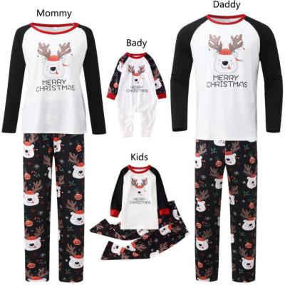 China Breathable Custom Christmas Plaid Matching Print Knit Holiday Pajamas Autumn Winter Wholesale Kids Christmas Pajamas Children Sleepwear for sale