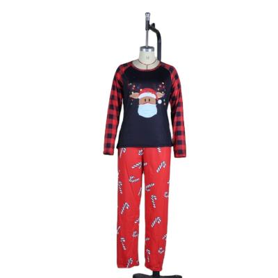 China Breathable Custom Christmas Plaid Matching Print Knit Holiday Pajamas Family Christmas Pajama Set for sale