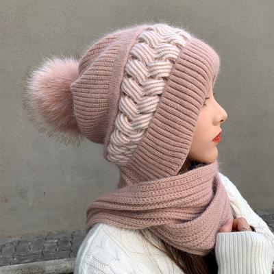 China breathable & Waterproof Women Knit Beanie Chunky Baggy Hat Slouchy With Soft Faux Fur Pompom Winter Warm Ski Cap for sale