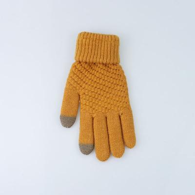 China Cycling Logo Winter Gloves Simple Outdoor Touch Screen Custom Knitted Thermal Gloves for sale