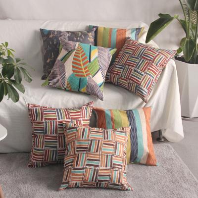 China Modern Decorative Geometric Jacquard Stripe Throw Cotton Decor Square Pillows Home Viable Top Selling Cushion Cover for sale