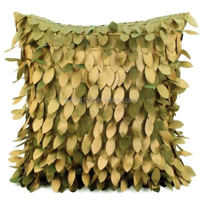 China Square Jacquard Wedding Flower Leaves 3D Solid Satin Cushion Cover for sale