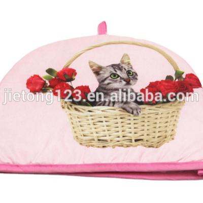 China Warm Home Textile Heat Resistantpretty Print Cat Teapot Cover OEM Tea Cozy Preservation for sale