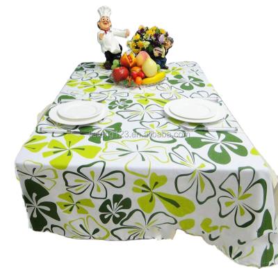 China Oilproof Green Floral Home Tablecloth Linen Table Cloth Garden Table Cloth Plant for sale