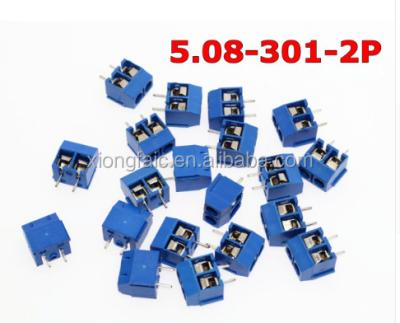 China 5.08-301-2P 301-2P S 2 Pin Screw Terminal Block Connector 5mm Pitch 5.08-301-2P for sale