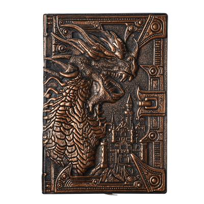 China High Quality Leather Custom Dragon Hardcover Material A5 Size Sublimation Diary Notebook Travel Journal for sale