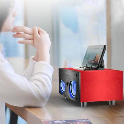 China No owl wood good quality mini 4 inchportable speaker wireless with microphone for sale