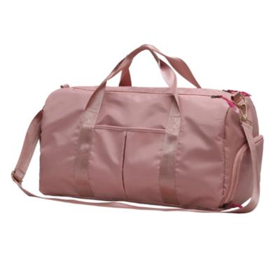 China NATIONAL Outdoor Sport Travel Shoulder Tote Duffel Women Pink Gym Bag with Shoe Compartment Wet and Dry Separation for sale