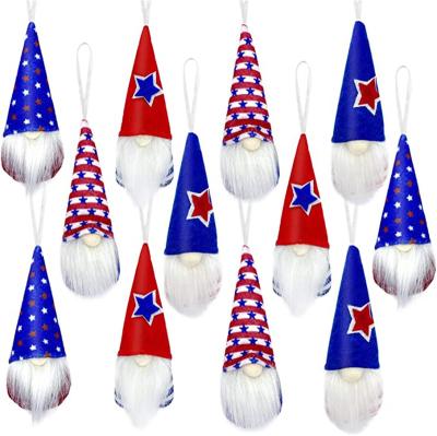 China 4th of July Gnome Independence Day Hanging Ornaments Independence Day Decoration Set of 5 Gnomes Decoration Plush Veterans Day Gift Home Wall Decor for sale