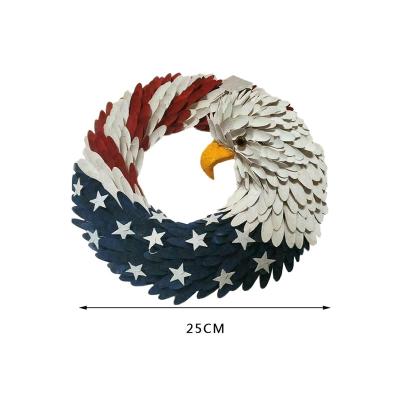 China Eagle Wreath Handcrafted Patriotic USA American Decor Election President Independence Day Wreath Home Hang or Garland For Front Entrance for sale