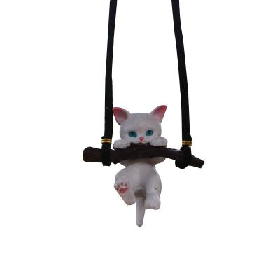 China Creative Cute Car Interior Rearview Mirror Hanging Cat Pendant Car Home Hanging Decoration DIY Gift Auto Interior Craft for sale