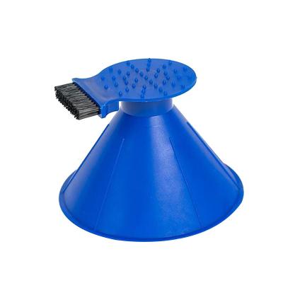 China PP Car Ice Scraper Magic Round with Brush for Car Truck Cone Windshield Ice Scraper Funnel De-Icer Snow Removal Tool for sale