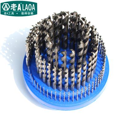 China 100PCS High Speed ​​Steel Straight Twist Drilling LAOA1-13mm HSS Metal Electric Drill Bits Spindle Drills Set For Metal Copper, Steel, Cast Iron for sale