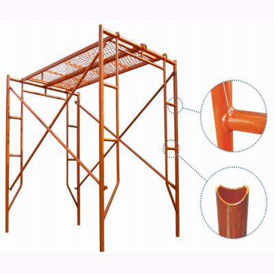 China Economic Traditional Building Materials Metal Scaffolding Frame Painted H Frame Scaffolding For Building Construction for sale