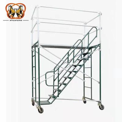 China Traditional Hot Dip Galvanized 7' Bay Steel Internal Staircase Scaffolding Framed Scaffolding Frame Ladders Handrails for sale