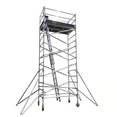 China Full System Modern Double Width View Aluminum Mobile Scaffolding Tower For Construction for sale