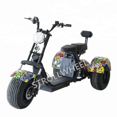 China three wheel electric passenger tricycle citycoco for older adults 18*9.5inch for sale