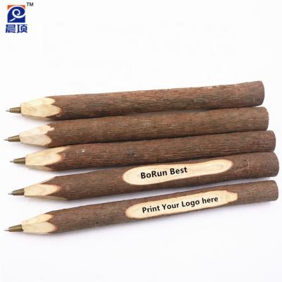 China Twig Promotional Wooden Pen Promotional Pen Natural Eco-Friendly Wooden Pen With Bark Ballpoint Pen for sale