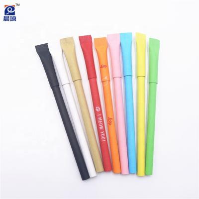 China Promotional Pen Eco-friendly Ball Pen Recycled Kraft Paper Pen With Custom Logo for sale