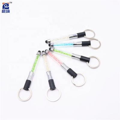 China Small Pen Finger Pen Crystal Ballpoint Pen Promotional Stylus Blue Kawaii Pen Keychain Promotion for sale