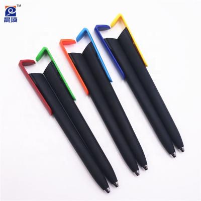 China Promotional Multi-fountion Ball Pen Phone Holder Cheap Plastic Pen for sale