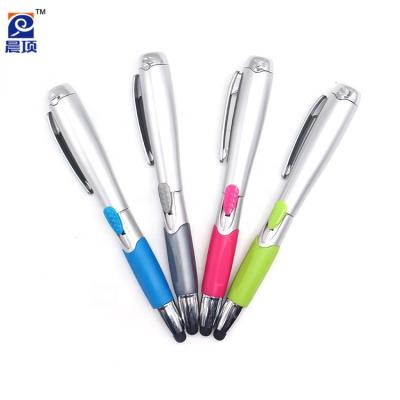 China Promotional Pen Promotional Pen With Led Logo Flashlight Light Pen With Torch Stylus Touch Ball Pen for sale