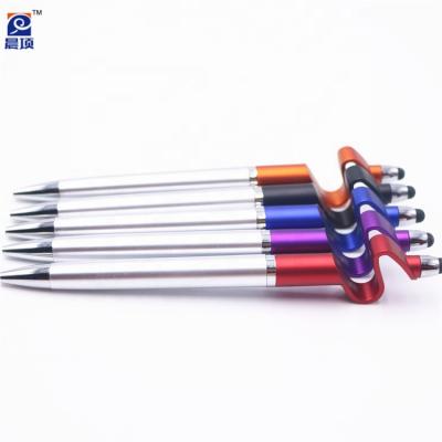 China Promotional High Quality Plastic Pen Mobile Phone Holder Ball Pen Holder Stylus Pen Phone Holder for sale