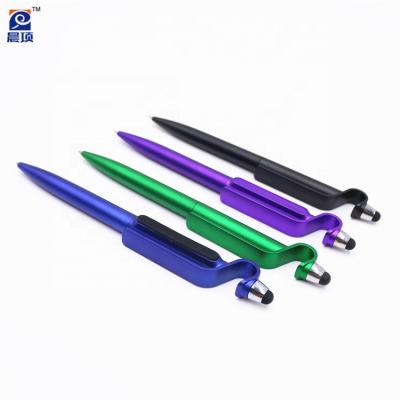 China Promotional Pen Stylus Phone Holder Ball Pen Mobile Phone Holder Plastic Plastic Pen With Screen Clearnner for sale