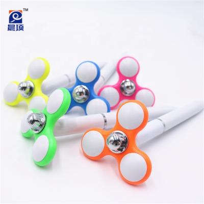 China Pen Novelty Promotional Think In The Pen Finger Hand Spinner Pen Gyro Plastic Ball Pen For Fun for sale